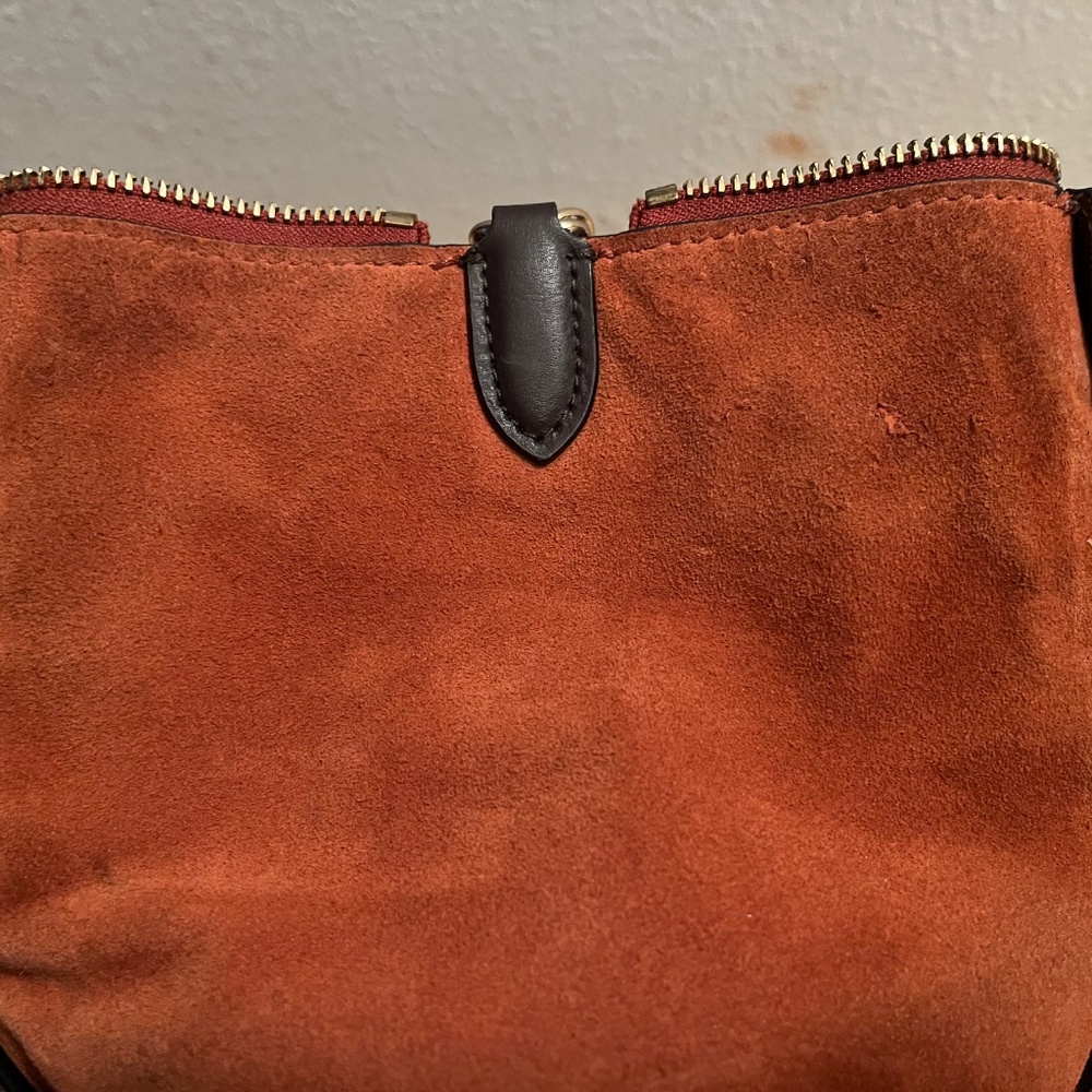 Coach Kleo Carryall jacquard logo suede purse handbag - Picture 13 of 16